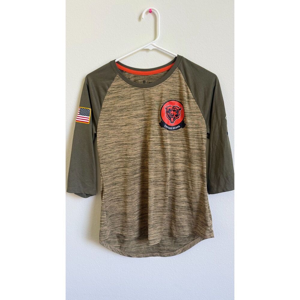 Nike Chicago Bears Salute to Service 3/4 Sleeve Shirt Women’s S NFL Dri-FIT